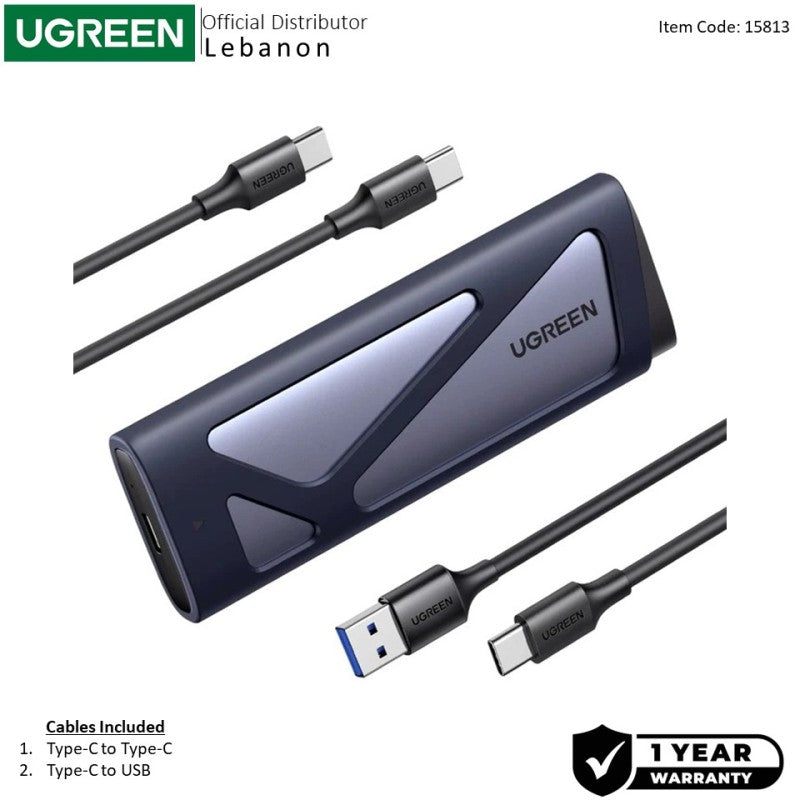 UGREEN M.2 NVMe SSD Enclosure – 10Gbps USB-C 3.2 Gen 2, Aluminum Case, Up to 8TB - CM767 15813