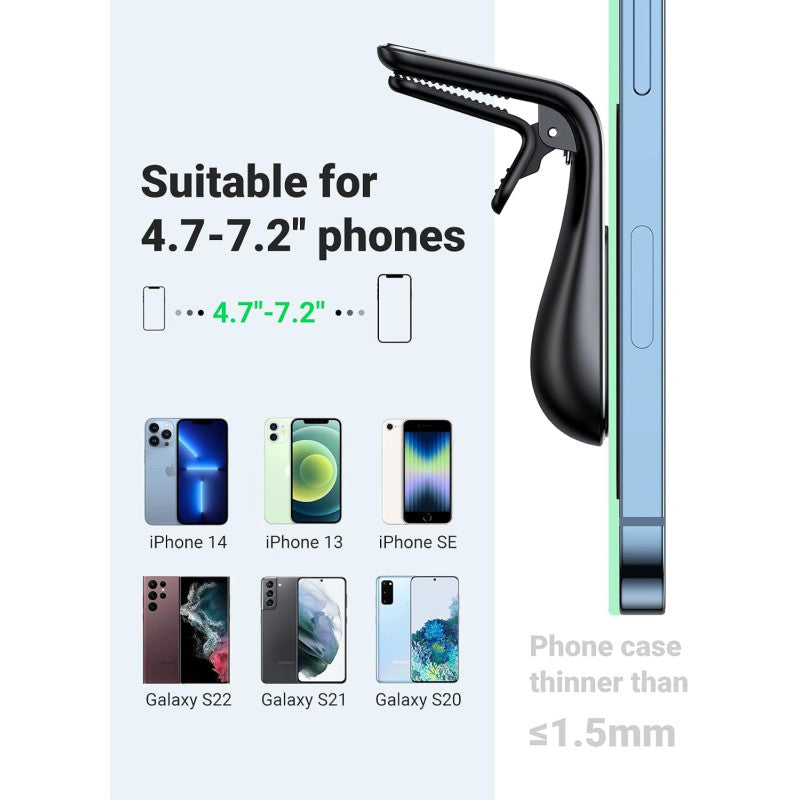 UGREEN Magnetic Car Phone Mount, Strong 300g Vent Clip, One-Handed, Minimalist, Fits 4.7-7.2" Phones - LP290 80712