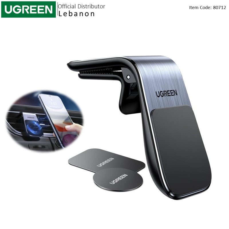 UGREEN Magnetic Car Phone Mount, Strong 300g Vent Clip, One-Handed, Minimalist, Fits 4.7-7.2" Phones - LP290 80712