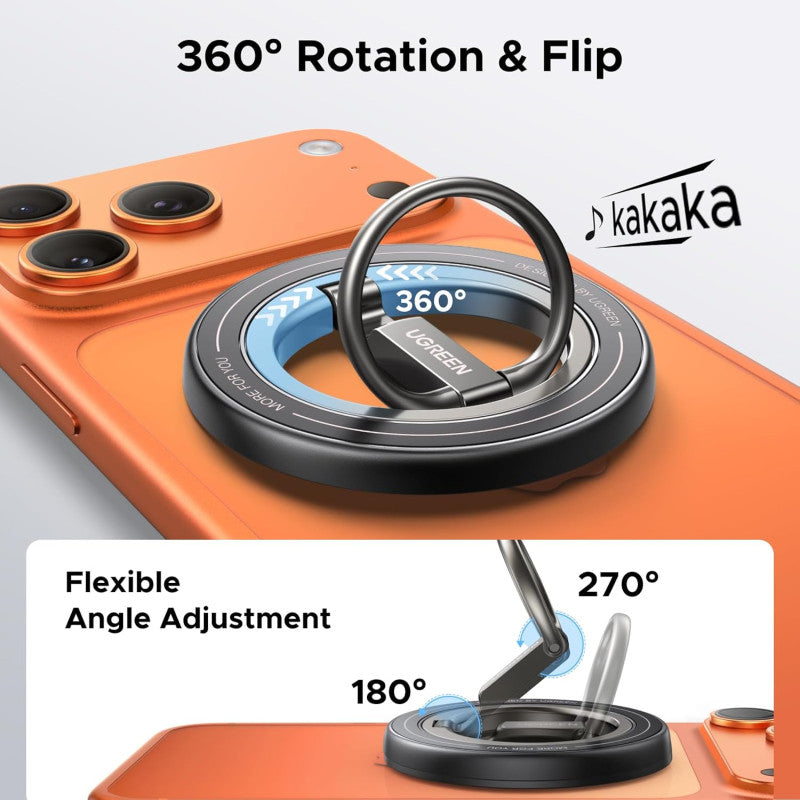UGREEN Magnetic Phone Holder & Kickstand Ring, 360° Rotating, Slim Ergonomic Design for MagSafe Smartphones - LP945 65819