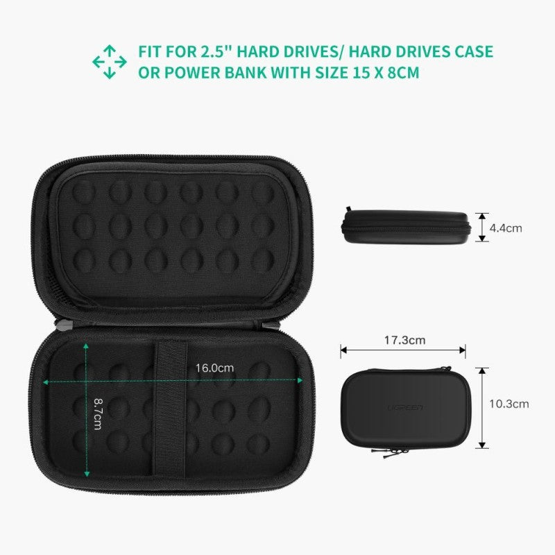 UGREEN Multi-functional Storage Bag for Hard Disk, Power Bank & Accessories - LP128 40707 50274