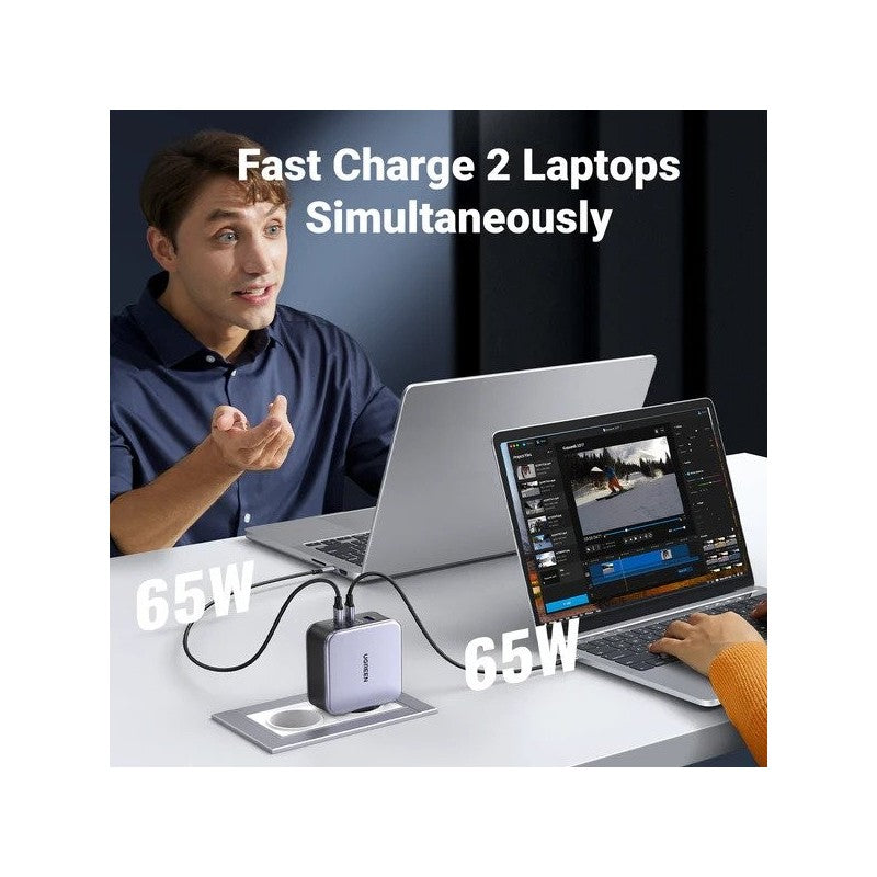 UGREEN NEXODE 140W GaN Tech Chip, 3 Ports Charger for Phones, Tablets, Ipads, Laptops & MacBooks - CD289 90549
