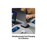 UGREEN NEXODE 200W GaNInfinity Chip, 6 Ports Charger for Phones, Tablets, Ipads, Laptops & MacBooks - CD271 40914