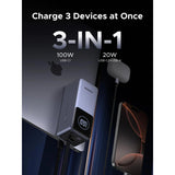 UGREEN Nexode Power Bank 130W 3 Ports 20000 mAh, Built-in USB-C Cable for Laptops, MacBooks, phones, iPads - PB723 55365B