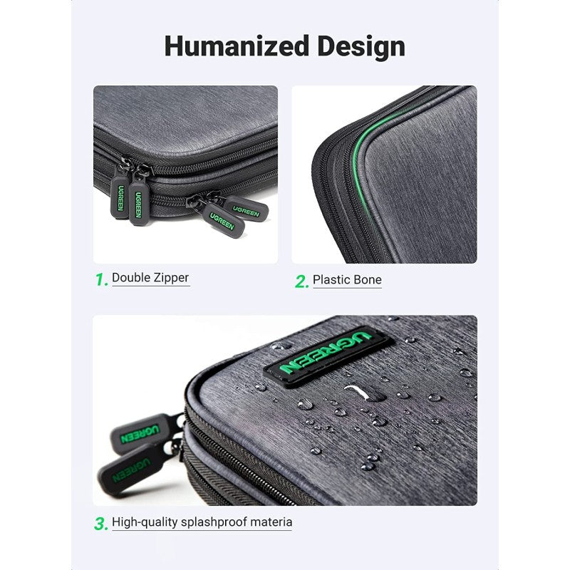 UGREEN Portable Electronic Organizer Case, Multi-functional Storage Bag, IPAD & Accessories - LP139 50147