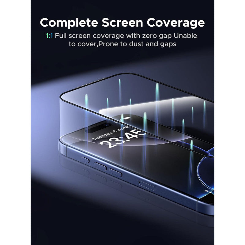UGREEN Premium 2-Pack Tempered Glass Screen Protector for iPhone 17 Series, Crystal Clear Clarity - 95447 95524 95570