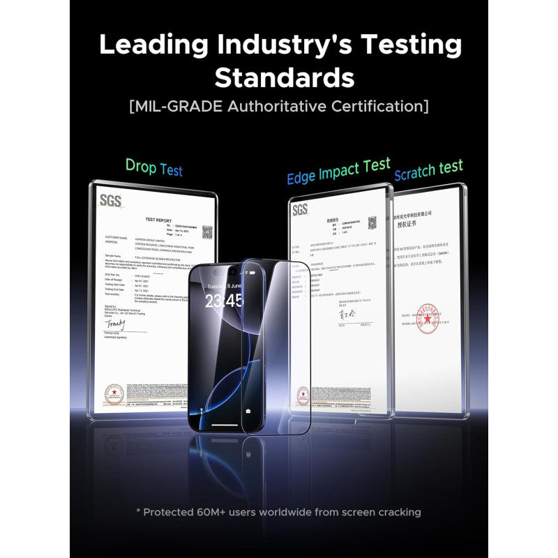 UGREEN Premium 2-Pack Tempered Glass Screen Protector for iPhone 17 Series, Crystal Clear Clarity - 95447 95524 95570