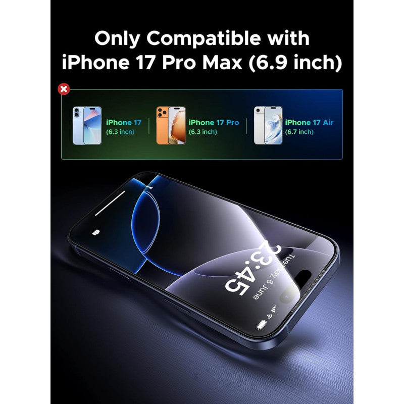 UGREEN Premium 2-Pack Tempered Glass Screen Protector for iPhone 17 Series, Crystal Clear Clarity - 95447 95524 95570