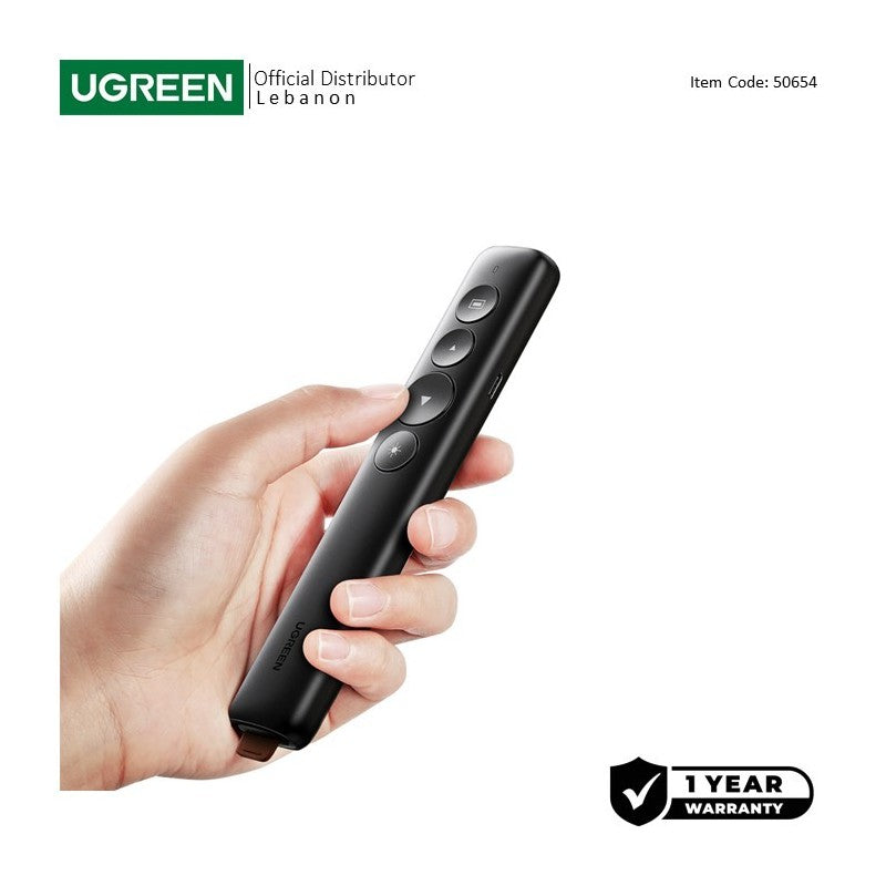 UGREEN Pro Wireless Lazer Presentation Remote with built-in laser pointer & Advanced function - LP479 50654