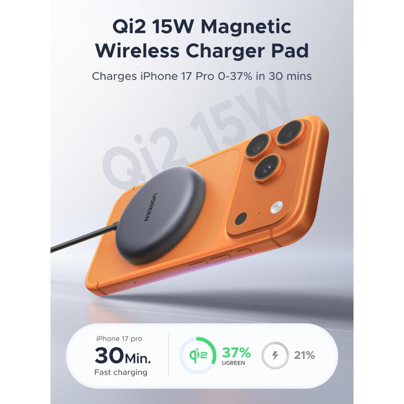 UGREEN Qi2 15W Magnetic Wireless Charger, Fast MagSafe Charging for iPhone - W720 85899