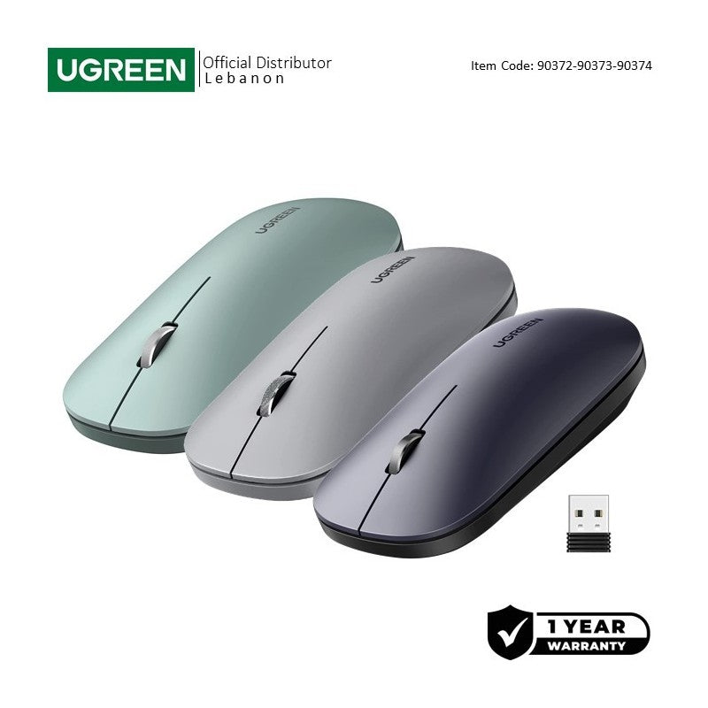 UGREEN Silent Wireless Mouse, 4000DPI, Accurate Control, Extra Slim, Organic Shape, Natural Fit - MU001 90372 90373 90374