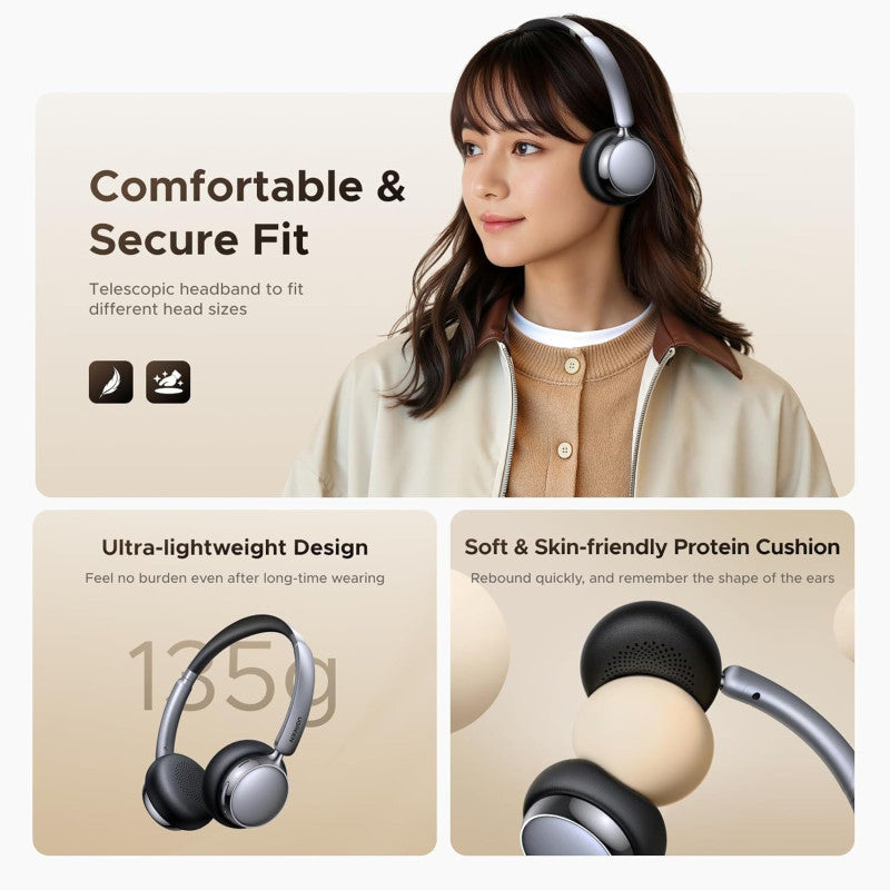 UGREEN Studio Plus Wireless Headphone Active Noise Cancelling Bluetooth 6.0 Over-ear ANC Earphone - HP207 75630 75629