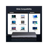 UGREEN Triple Display 8-in-1 USB-C HUB Docking Station 2x USB + 2 USB-C + DP + 2x HDMI + PD Port - CM639 35625