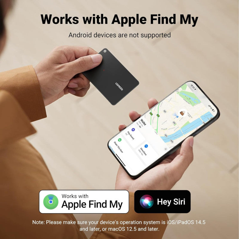 UGREEN Ultra-Slim Bluetooth Tracker for Wallets & Keys - Apple Find My Certified, Waterproof & Rechargeable - CM817 45298
