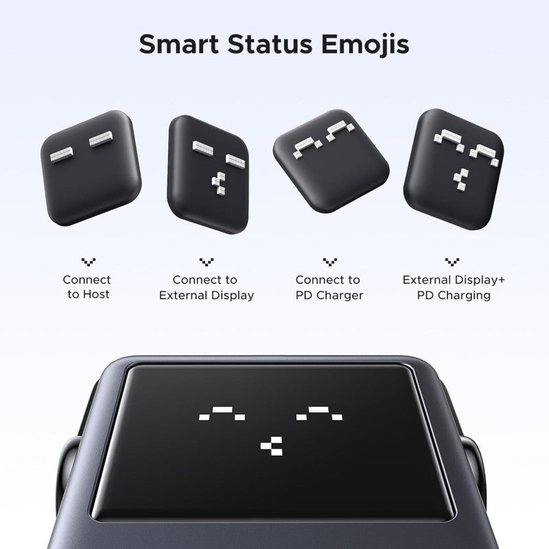 UGREEN Uno 6-in-1 USB-C Hub, HDMI 4K@60Hz, 10Gbps Durable Aluminum Alloy Design with LED Emoji Status Display - CM888 35998