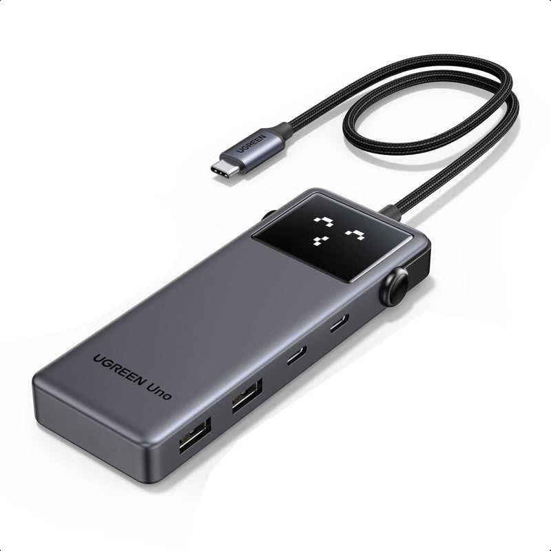 UGREEN Uno 6-in-1 USB-C Hub, HDMI 4K@60Hz, 10Gbps Durable Aluminum Alloy Design with LED Emoji Status Display - CM888 35998
