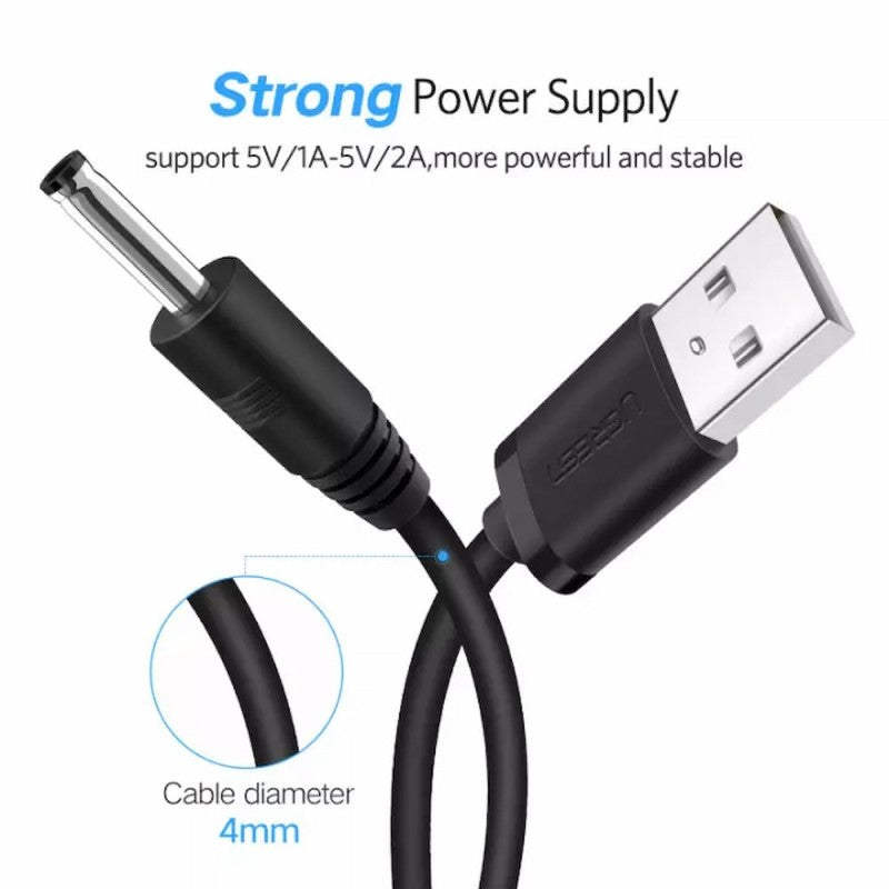 UGREEN USB 2.0 to DC 3.5mm charging cable 1M, support up to 60W - US277 10376