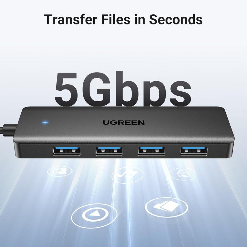 UGREEN USB 3.0 to 4- Port USB 3.0 Hub, with Power Port, Stable Transmission, Data Transfer up to 5 Gbps - CM219 25851 35574