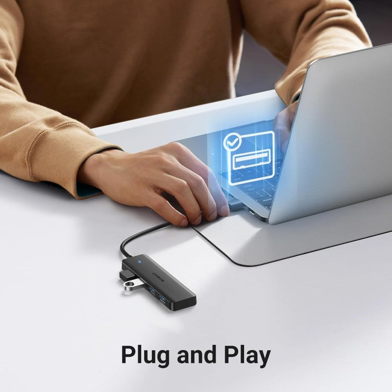 UGREEN USB 3.0 to 4- Port USB 3.0 Hub, with Power Port, Stable Transmission, Data Transfer up to 5 Gbps - CM219 25851 35574
