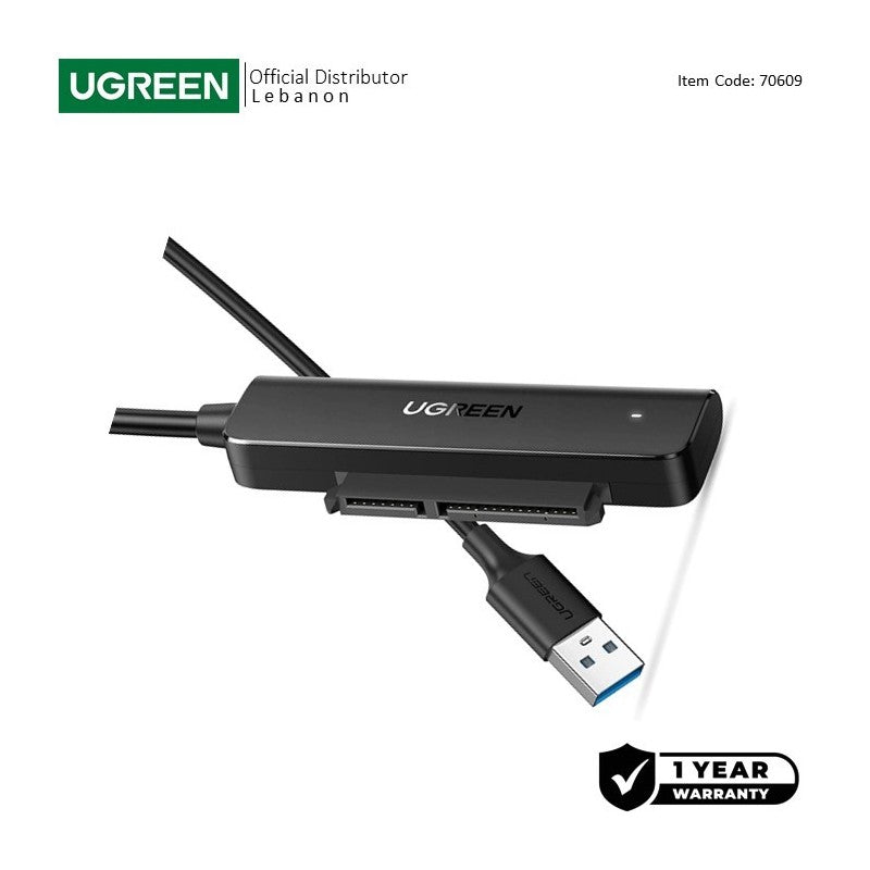UGREEN USB-A 3.0 to SATA Adapter Cable for 2.5“ HDD and SSD - CM321 70609