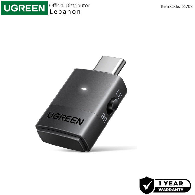 UGREEN USB-C Bluetooth 6.0 Audio Adapter, Qualcomm aptX Adaptive/HD, LE Audio Auracast - BT701 65708