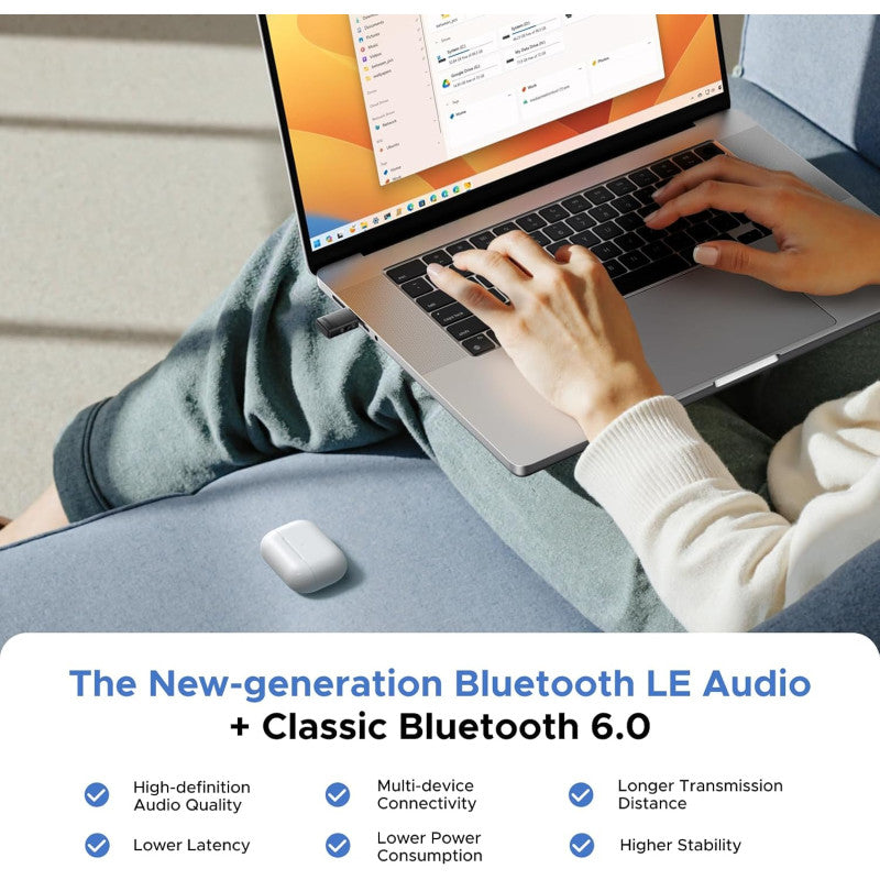 UGREEN USB-C Bluetooth 6.0 Audio Adapter, Qualcomm aptX Adaptive/HD, LE Audio Auracast - BT701 65708