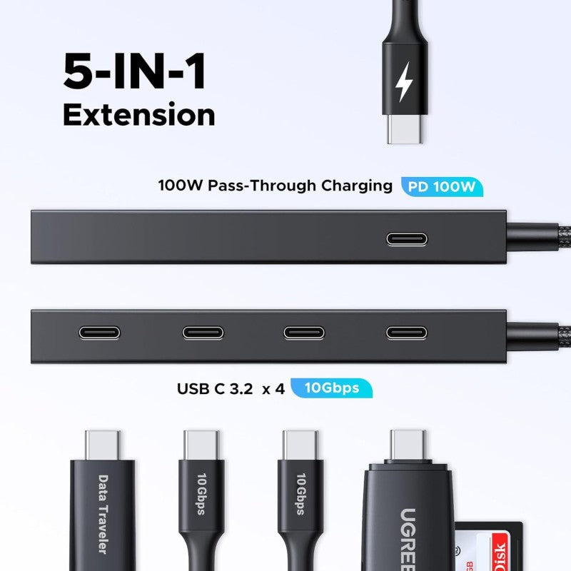 UGREEN USB-C Hub with 4 USB-C 3.2 Ports, Power Delivery, Up to 10Gbps Transfer Speed - CM806 55334