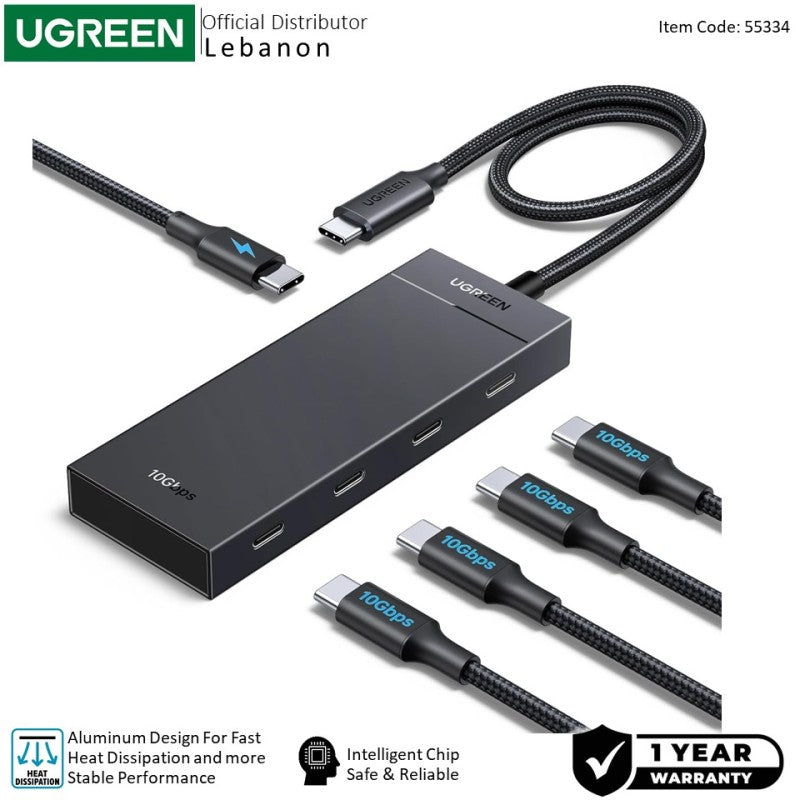 UGREEN USB-C Hub with 4 USB-C 3.2 Ports, Power Delivery, Up to 10Gbps Transfer Speed - CM806 55334