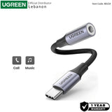 UGREEN USB-C MALE to 3.5MM Female Audio Adapter 24bit/96kHz HiFi DAC Sound Quality - AV161 80154