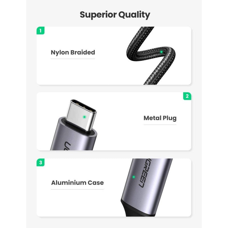 UGREEN USB-C Male to HDMI Male Braided Cable 1.5m, Support 4K*2K@60Hz - MM142 50570