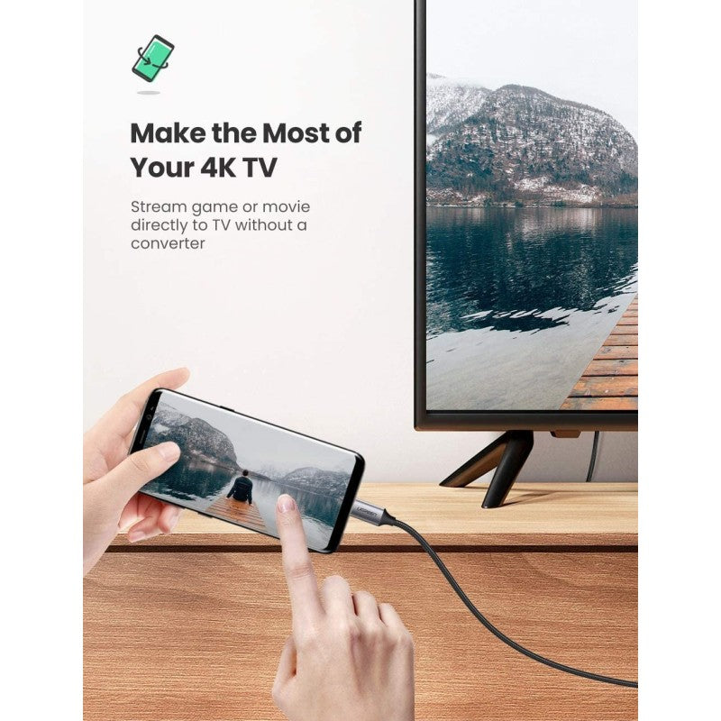 UGREEN USB-C Male to HDMI Male Braided Cable 1.5m, Support 4K*2K@60Hz - MM142 50570