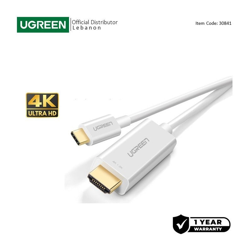 UGREEN USB-C Male to HDMI Male Cable 1.5m, Support 4K@30Hz - MM121 30841