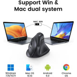 UGREEN Vertical Mouse, Dual Mode Bluetooth & Wireless Mouse, Silent Click, 4000DPI - MU008 25444 45759