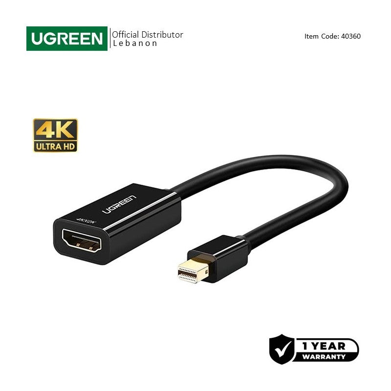 UGRREN Thunderbolt 2.0 4K Mini Display Port Male to HDMI Female Converter - MD112 40360