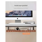 Under‑Desk Cable Management Tray 40×14×4 cm, Clamp‑Mount No‑Drill, Cable & Power Strip Organizer
